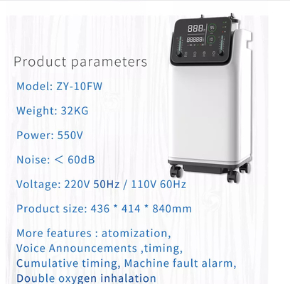 Generatore portatile intelligente pieno della macchina dell'ossigeno del nebulizzatore 10 litri